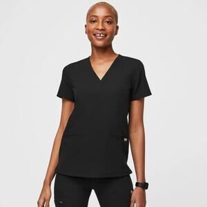 FIGS Black Casma Three-Pocket Scrub Top size Medium